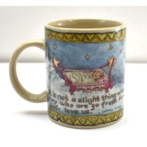 Boyds Bears Baby Mug..So Fresh From God Love Us Dickens Quote 1999 Pottery Works